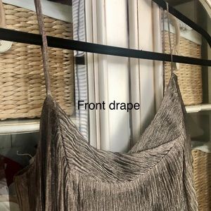 Vintage cocktail dress. Metallic fabric, lined, EUC. Altered to fit 8P. 41 1/2”L